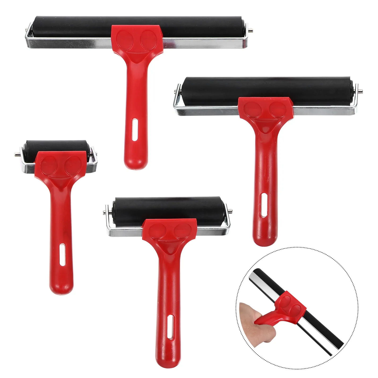 

Набор из 4 высококачественных резиновых валиков для нанесения чернил, склеивания, штамповки, скрапбукинга, работы с обоями, художественных поделок, рисования и DIY-проектов