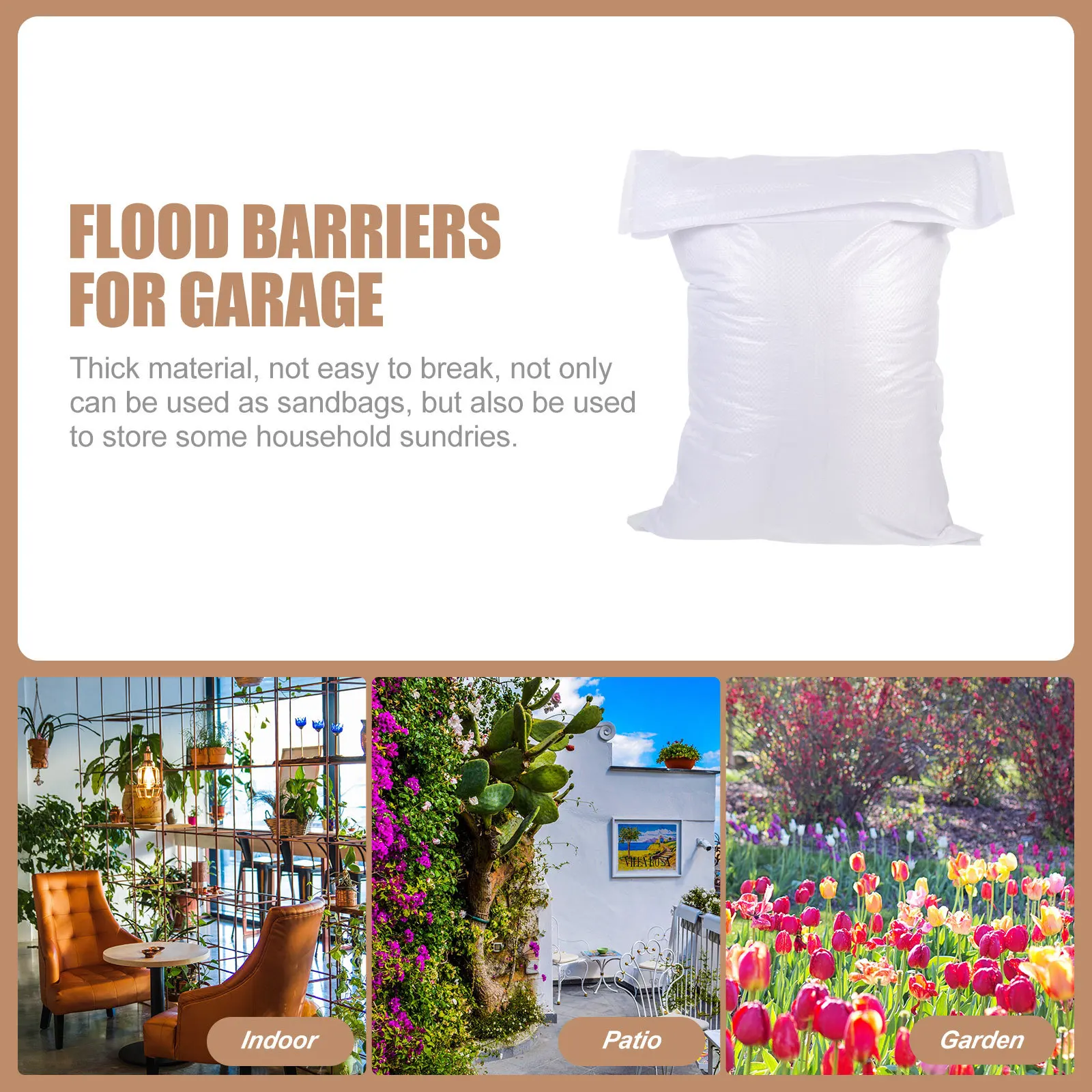 16 قطعة أكياس الرمل المنسوجة المقاومة للماء حواجز الوقاية من الفيضانات الثقيلة للمنزل المرآب في الهواء الطلق أكياس تخزين متعددة الوظائف