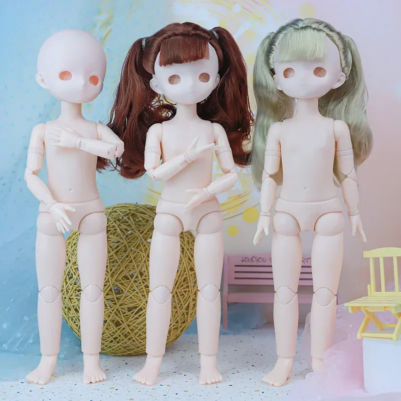 New 1/6 BJD Doll  30cm 22 Movable Joints Ball Jointed Swivel  White Skin Naked Body Toys for Girl