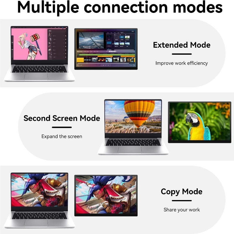 HOT Gam of work 10.5" OLED 2.5K Portable Touch Monitor 100% DCI-P3 for Windows Android Switch Dual Screen For PC Loptop Extensio - view 6