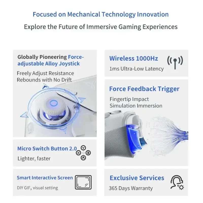 APEX 4 Gamepad wireless Controller di gioco Elite Force Feedback Trigger per PC Mobile/Palworld/Switch/TV Box Gamepad PC Gamer