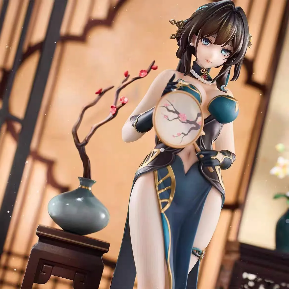 

Miss Enmei's Cheongsam Collectible Figure Desktop Computer Case National Trend Beautiful Girl Ornament Action Toy Figure