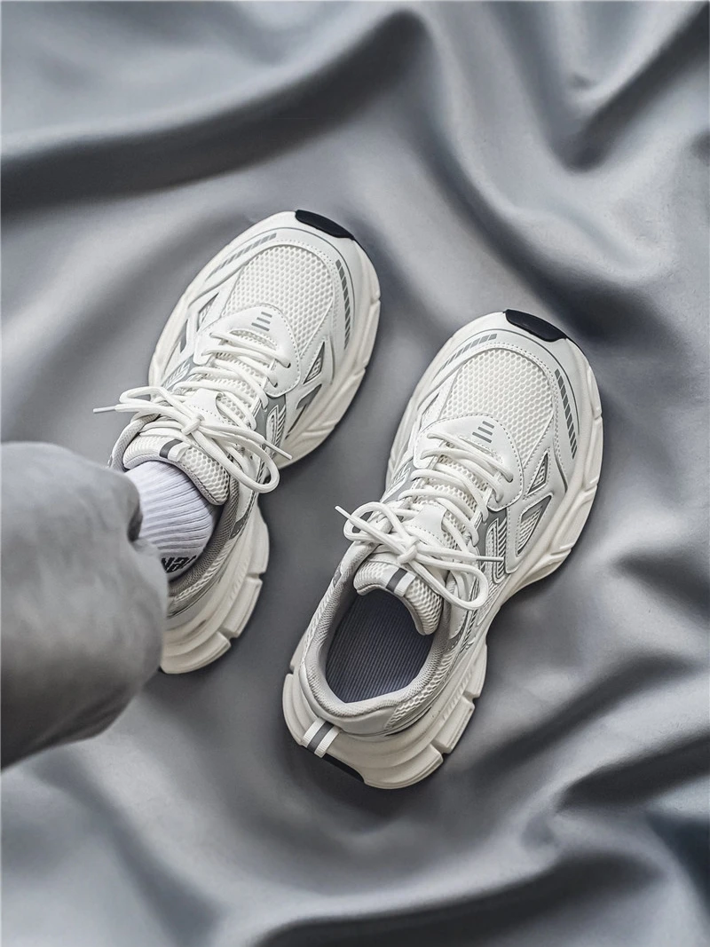 

Men's Summer Trendy Versatile Thick Bottom Casual Sports Shoes Breathable Lightweight Mesh Dad Shoes Comfortable Running Shoes