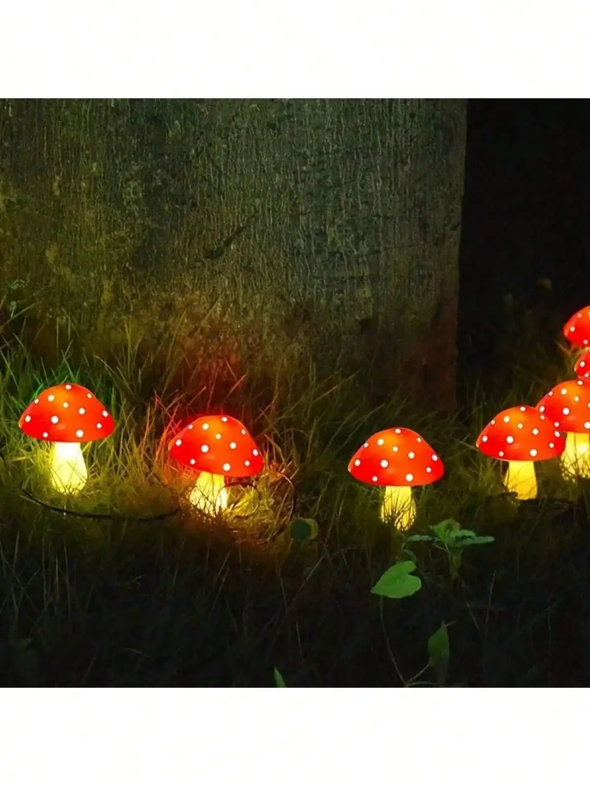 8/12/20 luci solari a forma di fungo rosso, LED caldo per la decorazione del letto di fiori della recinzione del giardino