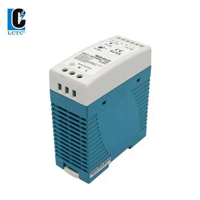 60W DC 5V 12V 24V 48V Uitgangsspanning 1.25A 2.5A 5A 10A MDR-60 rail Type Schakelende Voeding Transformator