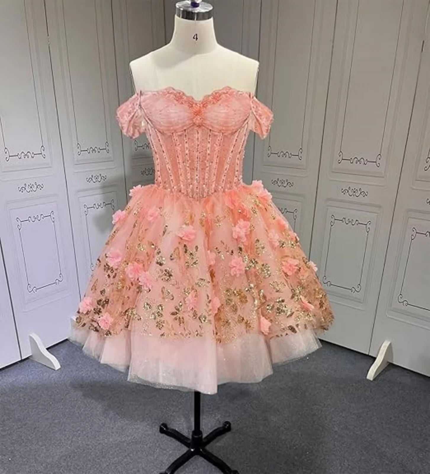 light pink short sleeve dress Berylove Women Bridesmaid with Sleeves Maxi A Line Tulle Lace Wedding Guest Dress Soft Lace - Timeless OnlineStore Gorgeous And Romantic Maxi Dress Color:Blue