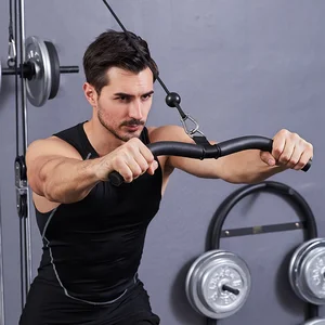 Fitness Lat Pull Down Bar, press down bar, biceps rear force, exercise fist to the cable machine accessory 12 Main Sales Bodybuilding Puller - №1