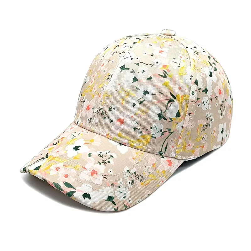 Four Seasons Polyester Print Casquette Baseball Cap Adjustable Outdoor Snapback Hats for Women 22