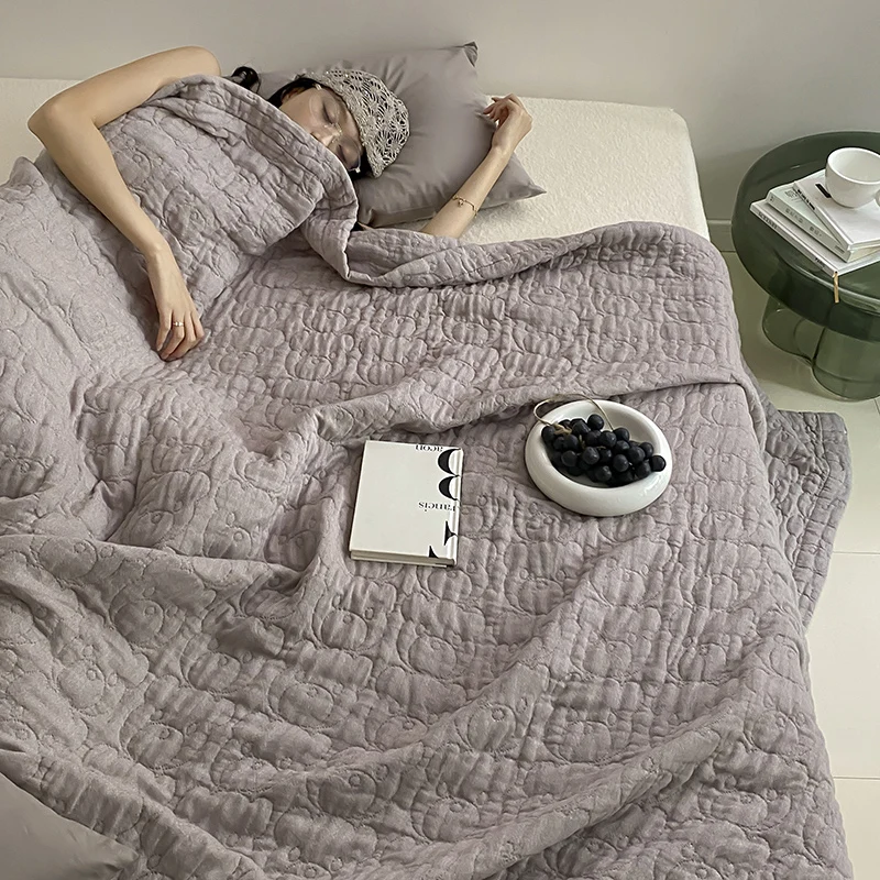 

1pc Skin-friendly Quilts Pure Cotton Comforter Summer Thin Duvet Simple Style Bedspread Soft Blanket edredones (No Pillowcase)