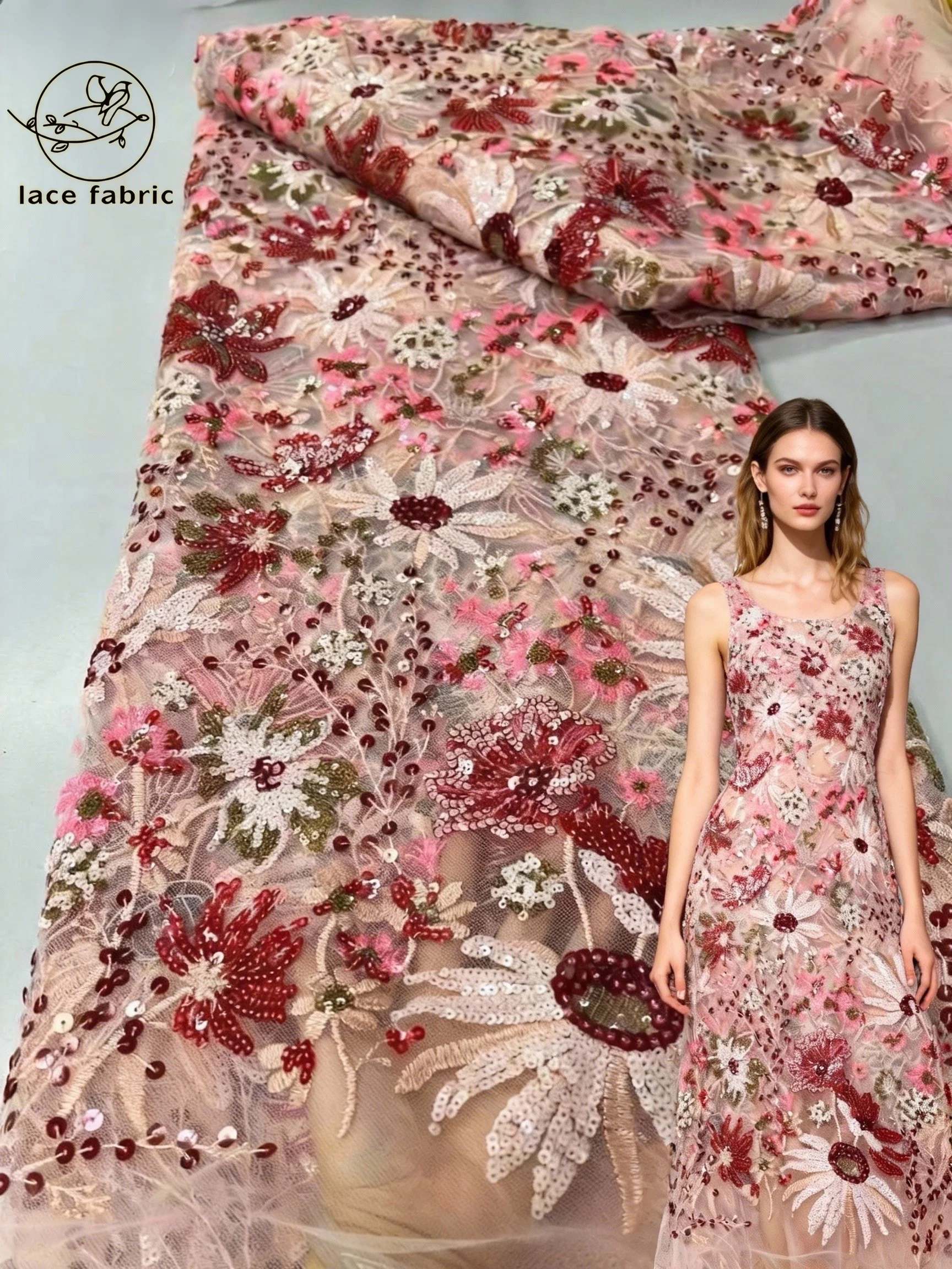 

Luxury African Sequins Tulle Lace Fabric 2026 High Quality Sequins Nigerian Wedding Bridal Embroidery French Tulle Party Sewing