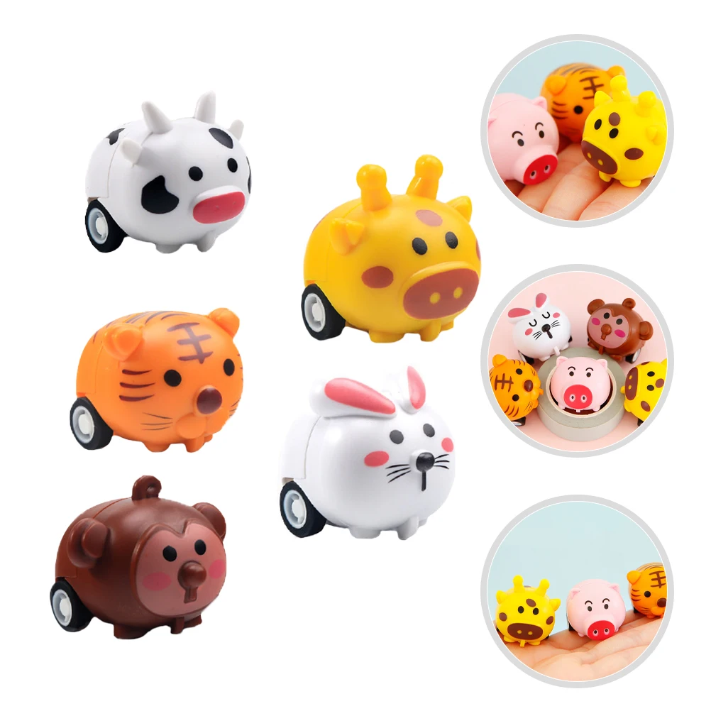 Voiture à tirer pour bébé, 5 pièces, alimentée par Friction, couleurs vives, Design créatif, matériau sûr, cadeau de fête pour enfants