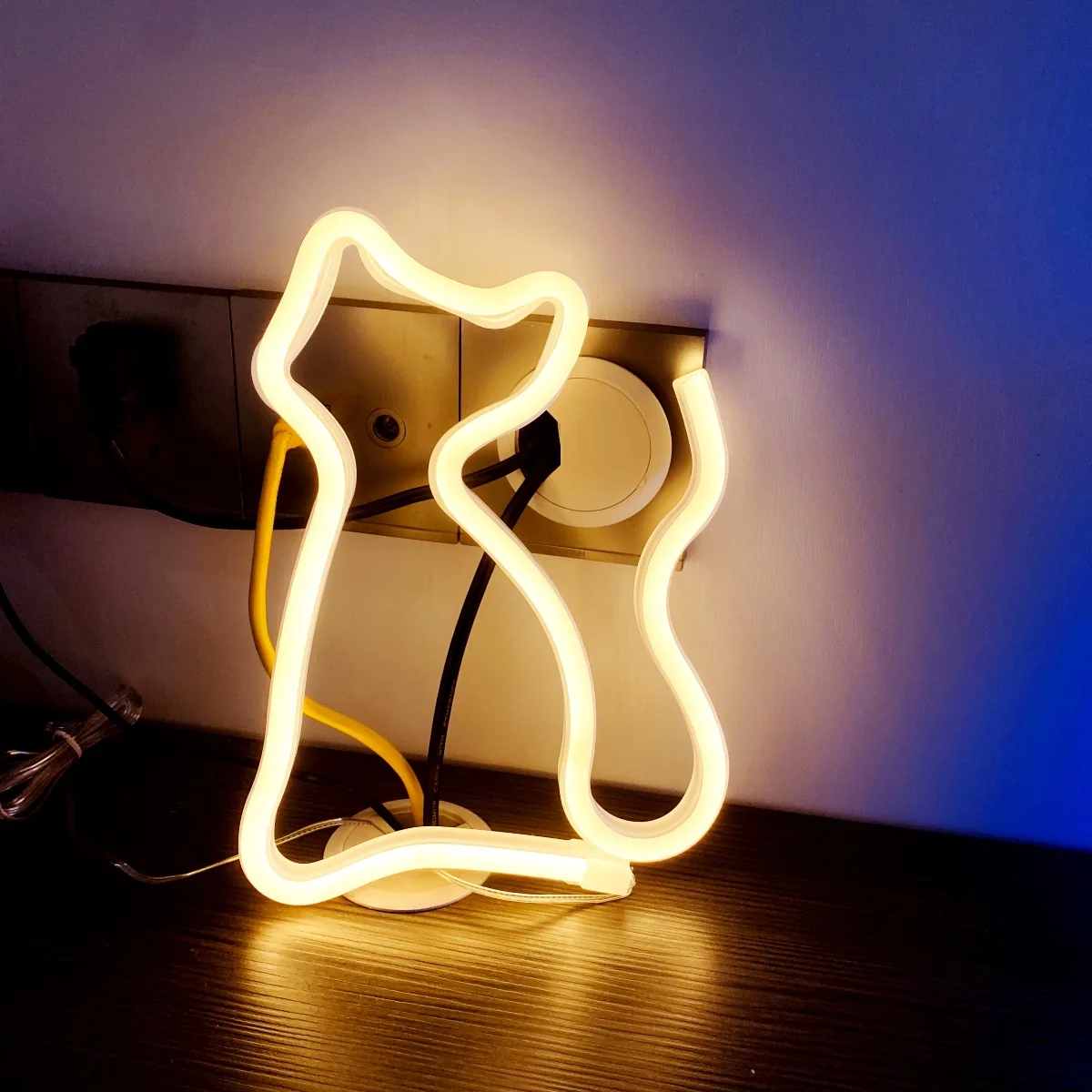 Cat Neon Bord Batterij En Usb Dual Powered Led Licht Voor Party Home Bruiloft Decoratie Tafellamp Kerst Valentijnsdag Cadeau