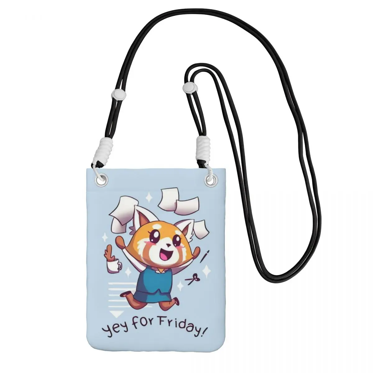 

Custom Aggressive Retsuko Carry A Mobile Phone Bag Diagonally Men Women Cartoons Shoulder Crossbody Bag Adjustable Length Travel