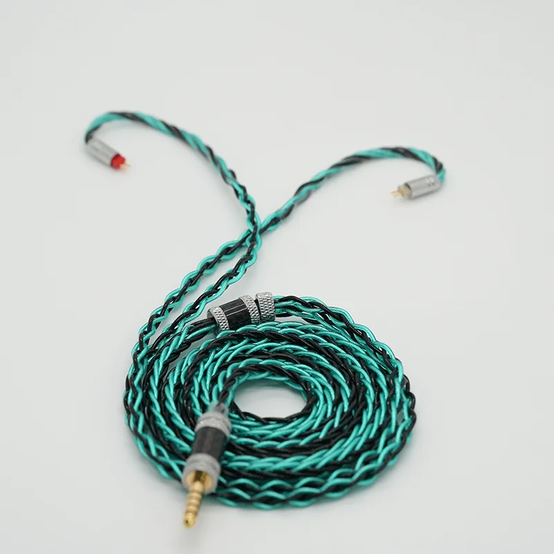 XINHS HIFI R05 8-adriges Schwarz-Grün-Silber-Plattiertes Kupferlegierungs-Kopfhörerkabel mit 3,5mm/4,4mm/2,5mm Steckern/ MMCX/2Pin/IE900 – Detail 2