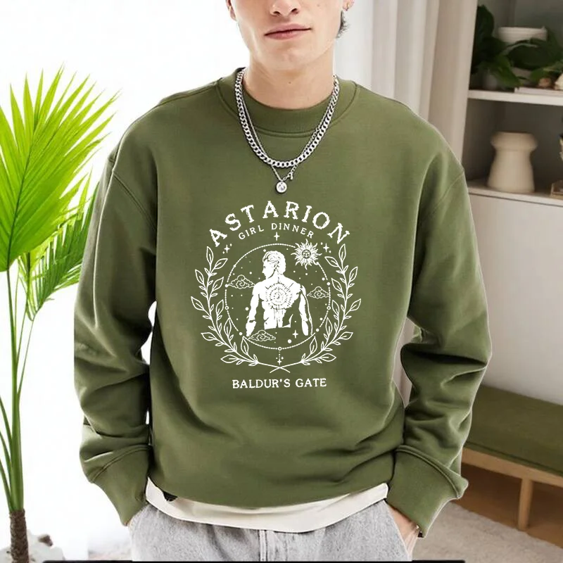 

Mens New Hot Astarion Cool Pattern Sweatshirt Casual Outdoor Street Crew Neck Pullover Top