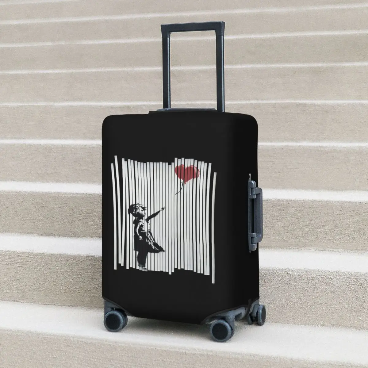 

Hey! I Fixed It! Banksy Shredded Balloon Girl Suitcase Cover Protection Elastic Trip Luggage Protector Covers for 18-32 Inch