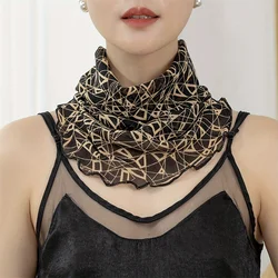 2024 Fashion Flower Printing Designer Women Ring Scarves Neck Soft Scarf For Cover Sunscreen Veil Ice Silk Face Mask