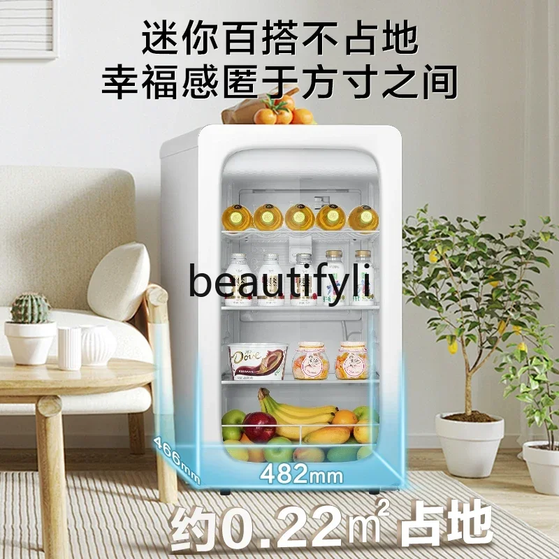 E132 88 لتر ضوء القمر الأبيض المنزلية ثلاجة صغيرة المشروبات الشاي المبردة المشروبات شفافة خزانة حفظ الطازجة