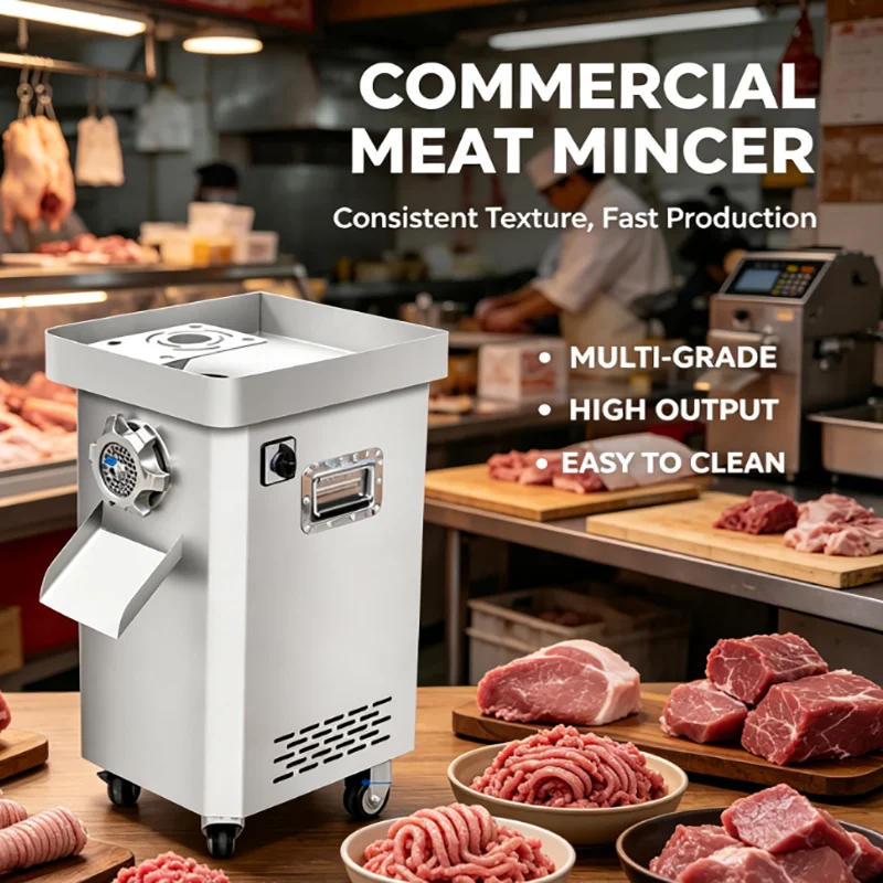 2026 Commercial Vertical Automatic Meat Grinder Stainless Steel Beef Lamb Pork Fresh Meat Mincing Machine