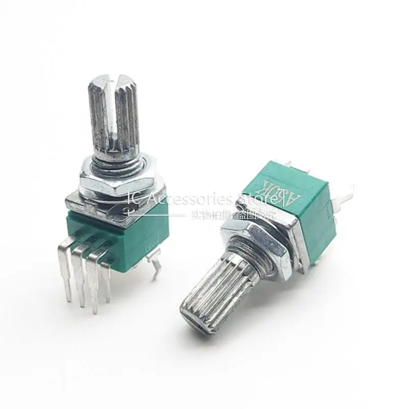 2PCS RK097 Verticale A50K A503 Dubbele Potentiometer 6Pin Volume Aanpassing Bloem As Potentiometer