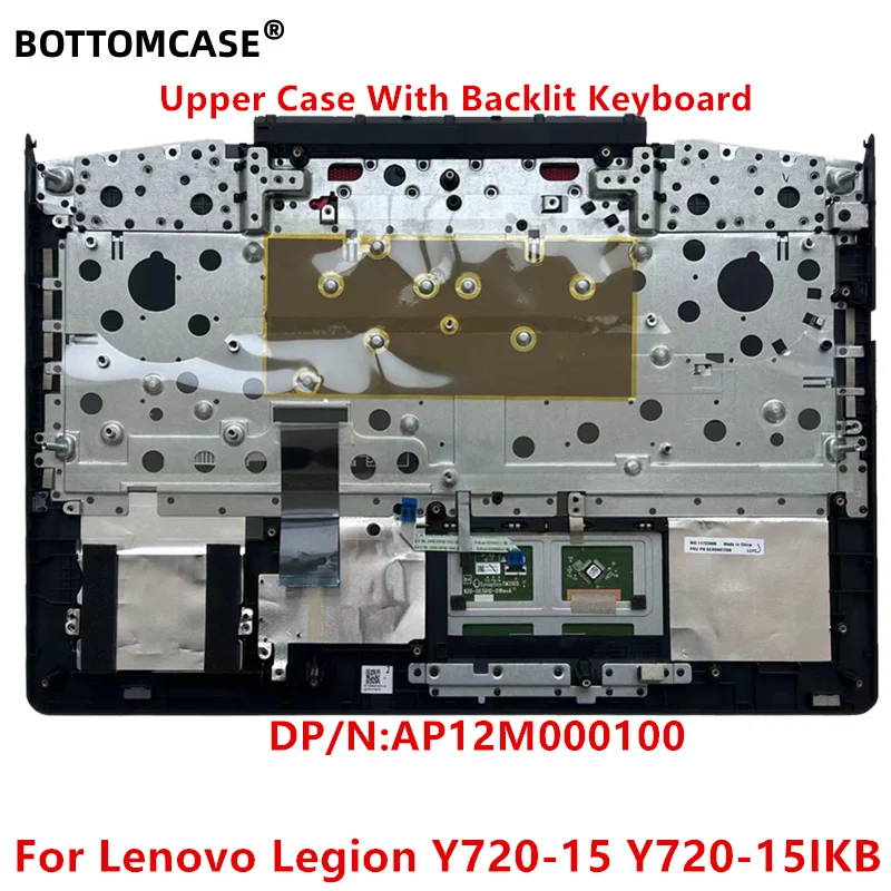 Imagem -03 - Bottomcase Novo para Lenovo Legion Y72015 Y720-15ikb Upper Case Palmrest Capa Backlit Teclado Ap12m000100