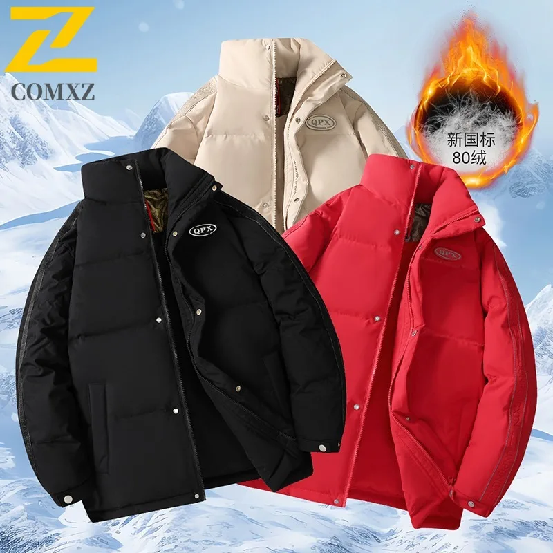 

COMXZ модный мужской пуховик с воротником-стойкой, уличное альпинистское ветрозащитное пальто в стиле ретро, легкий зимний пуховик для путешествий