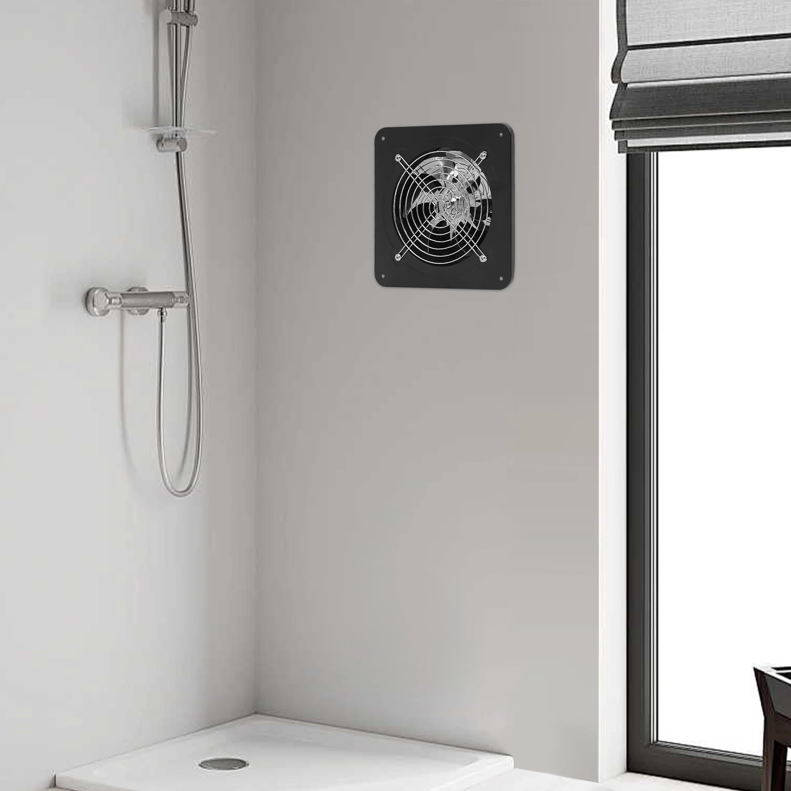 Ventilatore di scarico da parete da 7 pollici per cucina, bagno, estrattore in metallo per ventilazione della finestra del garage dell'ufficio