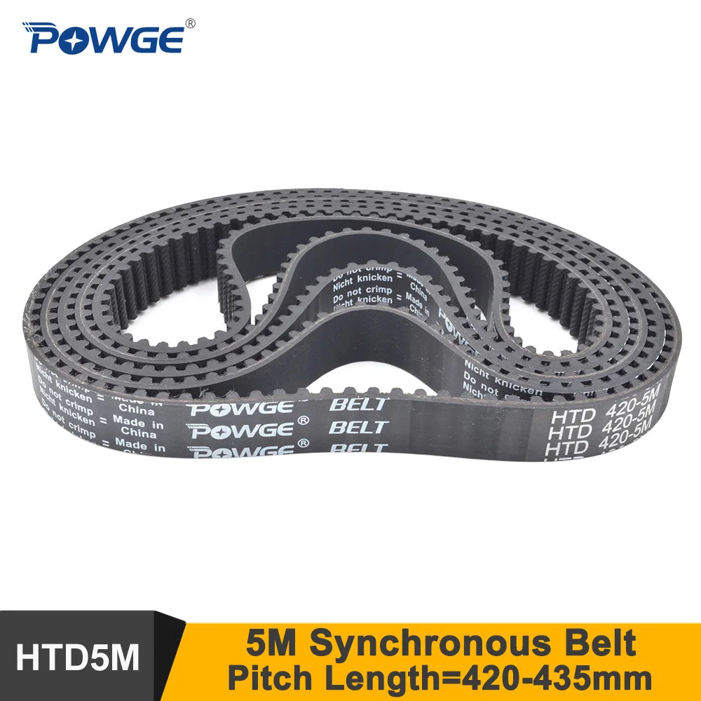 POWGE 420/425/430/435 5M Synchronous Belt Teeth=84/85/86/87 W=12/15/20 HTD5M Closed-Loop Timing Belt Pulley 420-5M 430-5M