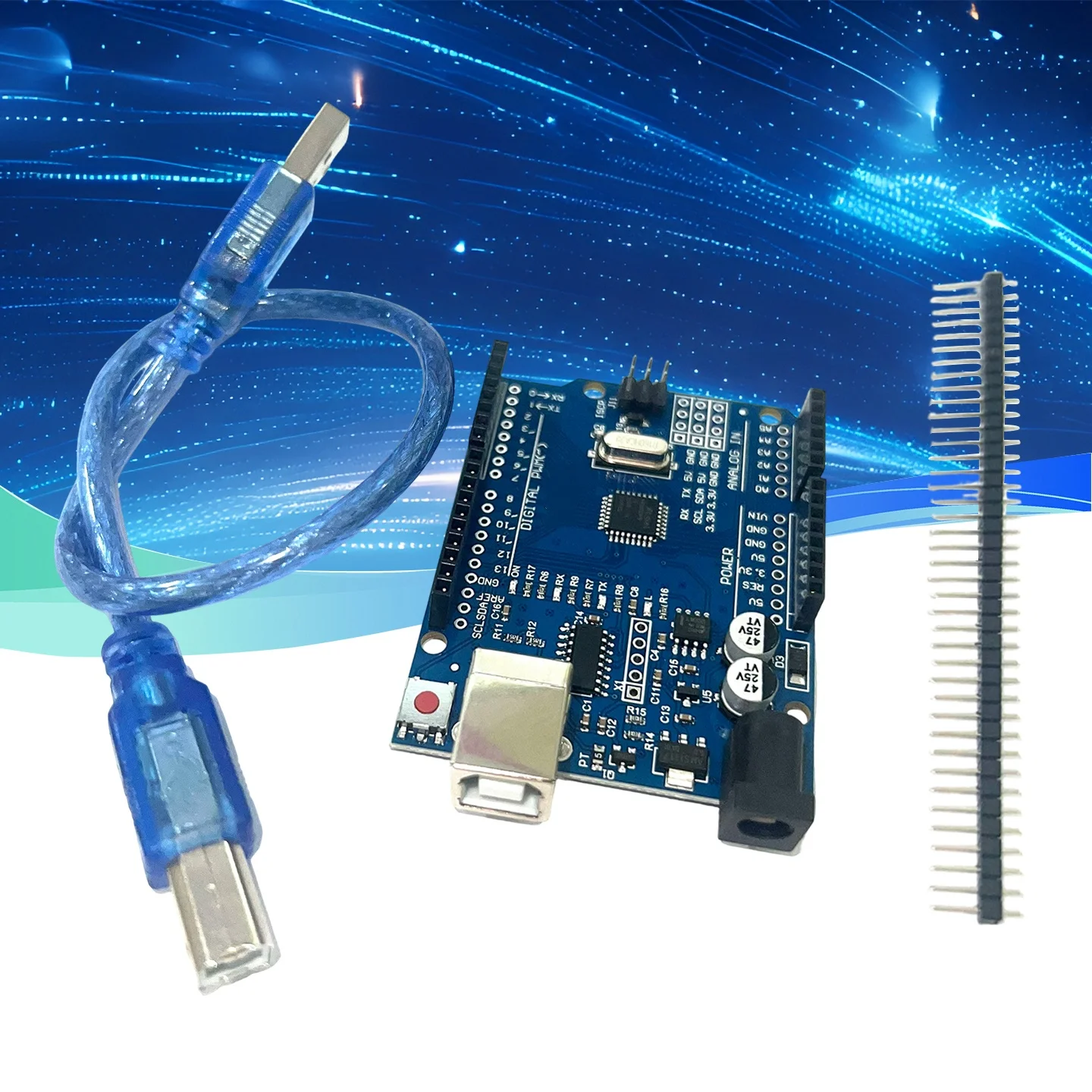 1-5PCS high quality One set R3 CH340G+MEGA328P Chip 16Mhz For UNO R3 Development board + USB CABLE  XCW