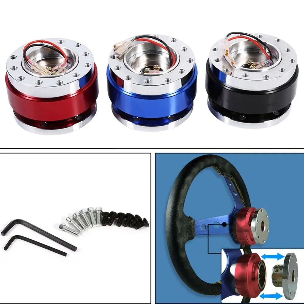 

Universal Racing Steering Wheel 6 Hole Aluminum Car Quick Release Steering Wheel Snap Off Hub Adapter Boss Kit Car Accessories