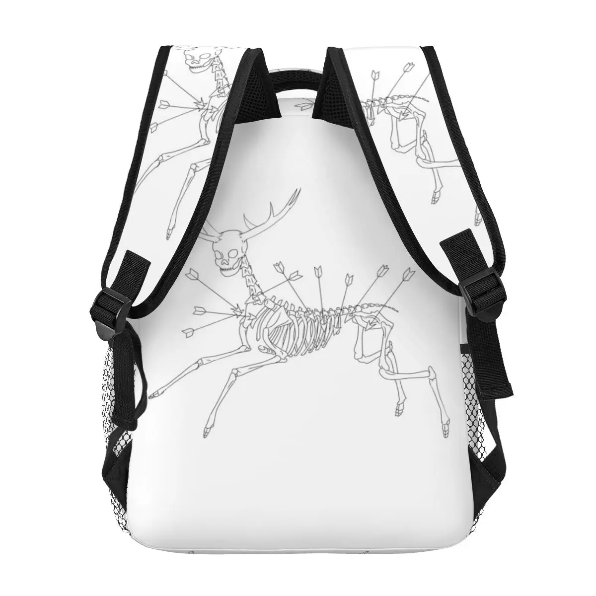 Frida Khalo Deer Painting Recreation Black Line Version Backpack Hot Sale Daypack Capacity BookBag School Bag Shoulder Bags view 5