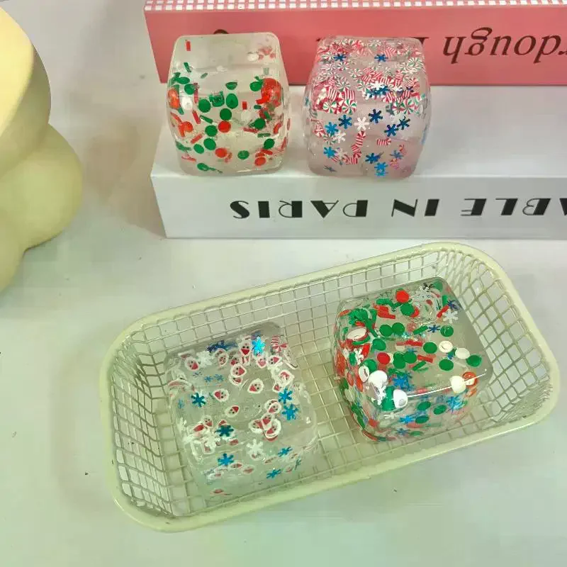 Jouet sensoriel série noël, 1 pièce, boules anti-Stress Taba, Cube, jouets à montée lente pour enfants et adultes, cadeau de relaxation