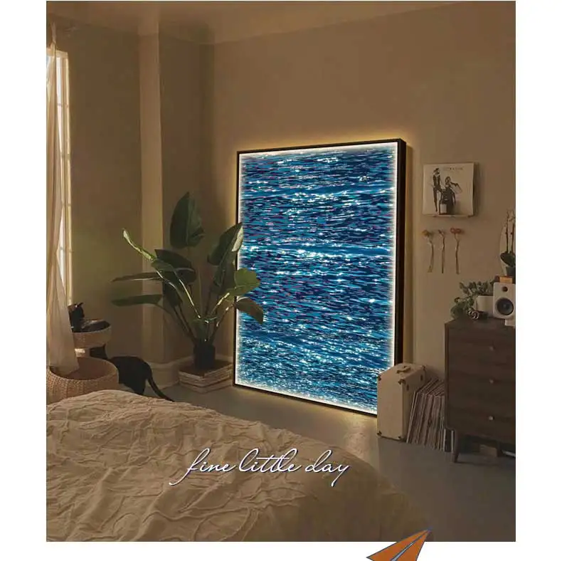 

Living Room Decor Led Sea Art Pictures Seascape light painting led Paintings Modern Landscape Painting