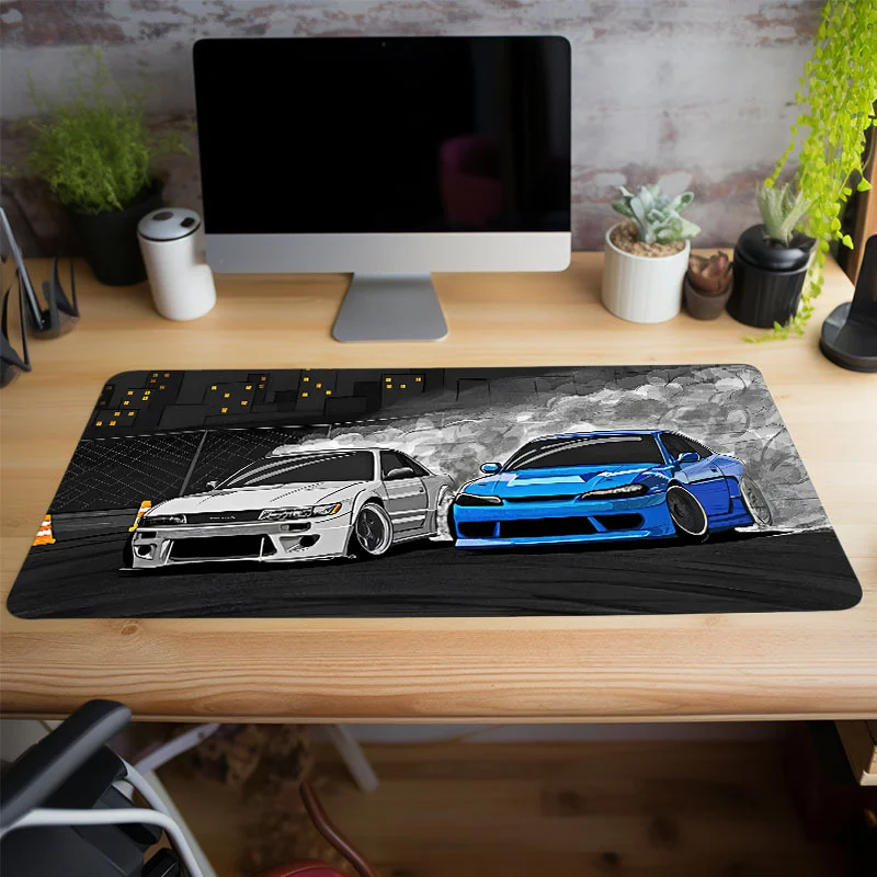 

Large JDM Car Mouse Pad for Desk Non-Slip Stitched Edge Ideal for Work, Gaming, and Home - Perfect Gift for Boys and Men