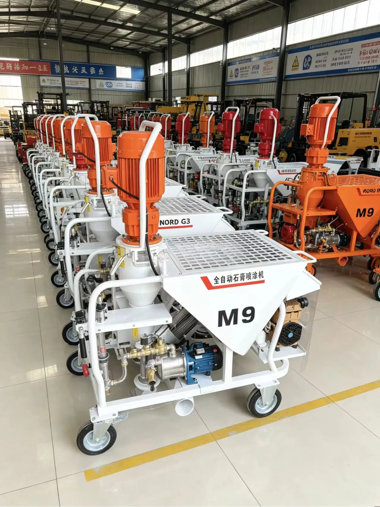 Thick Mortar Dedicated Gypsum Spraying Machine Strong Passing Ability Wall Cement Sand Render Plaster Equipment