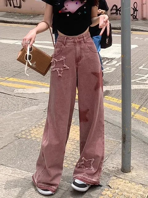 

Женские осенние джинсы для отдыха, отдыха, пляжа, лета, легкие, удобные, дышащие, прохладного свежего воздуха, весенняя одежда, ярко-белый, розовый