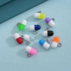 10pcs Pill Capsule Resin Pendant Charms For DIY Jewelry Making Accessories Handmade Earring Necklace Bracelet