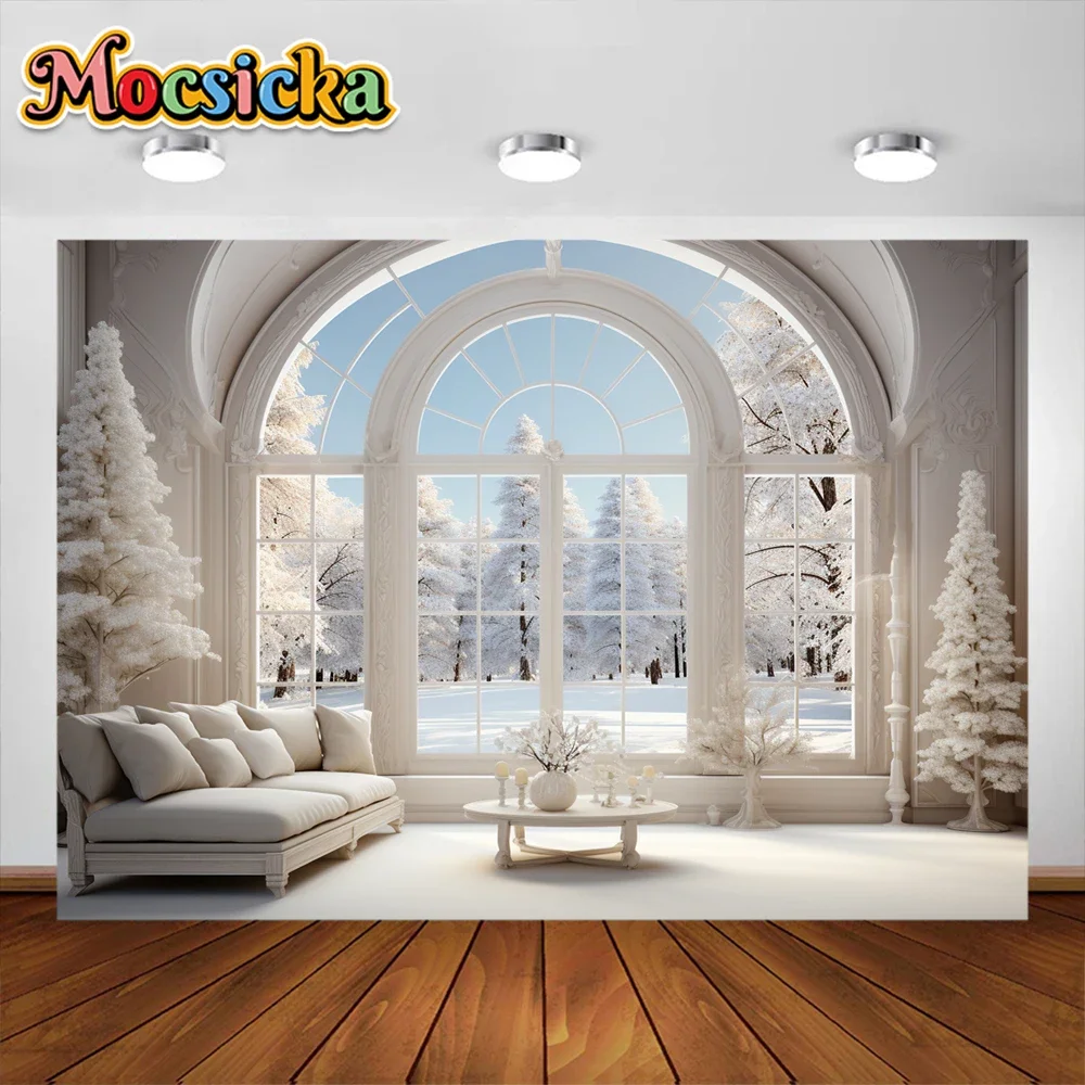 Mocsicka hiver noël décors décoration enfants adultes photographie accessoires enfant bébé mariage maison château fond bannière