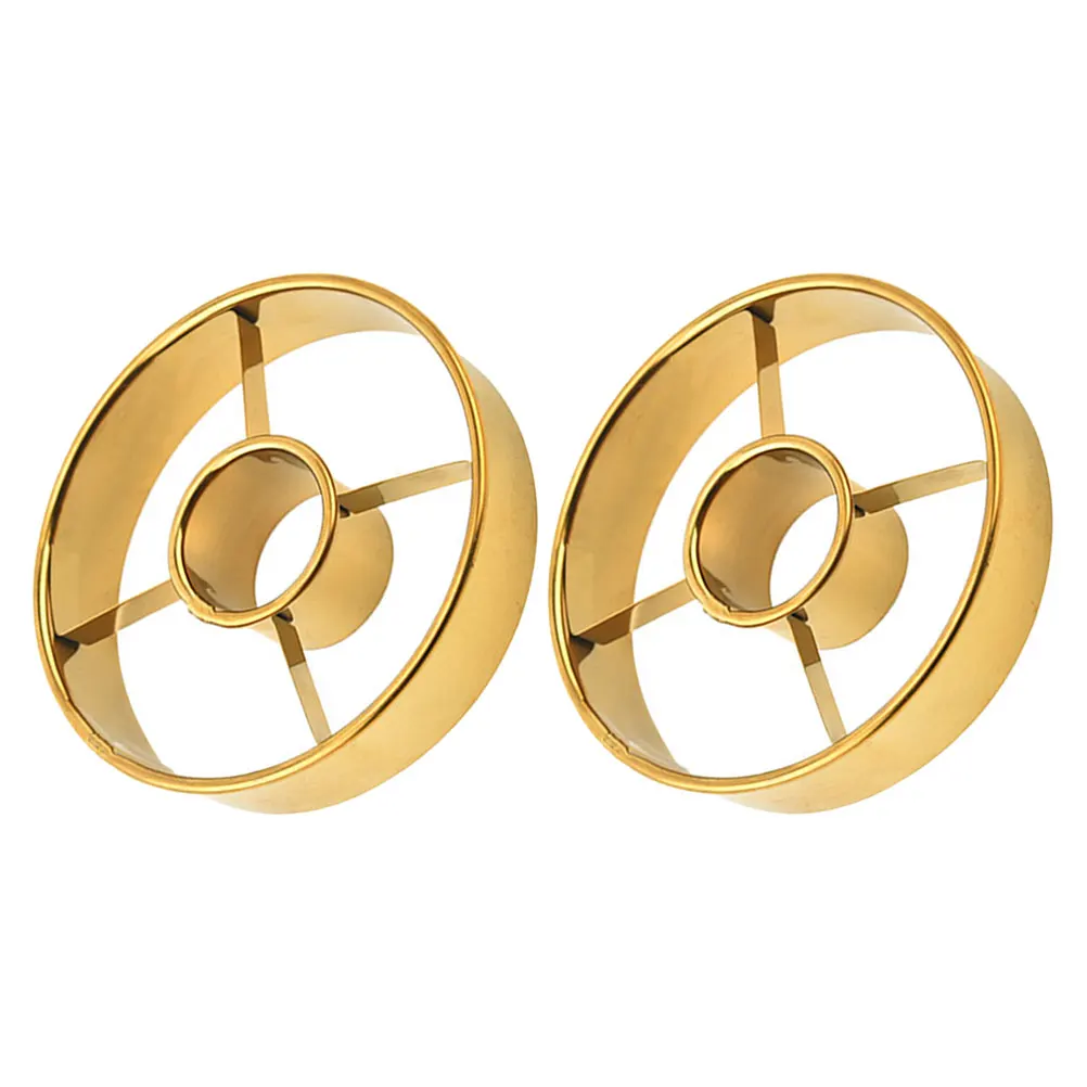 

2Pcs Donut Mold Stainless Steel Round Doughnut Cutter Multi-Functional Baking Tool Reusable Cake Mold for Donuts Cakes Mousse