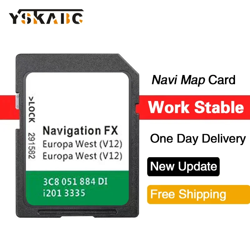 

FX V12 3C8051884DI SD Card Navigation V12 Europa RNS 310 Navigationssystem FX Navi Software for Original VW Update