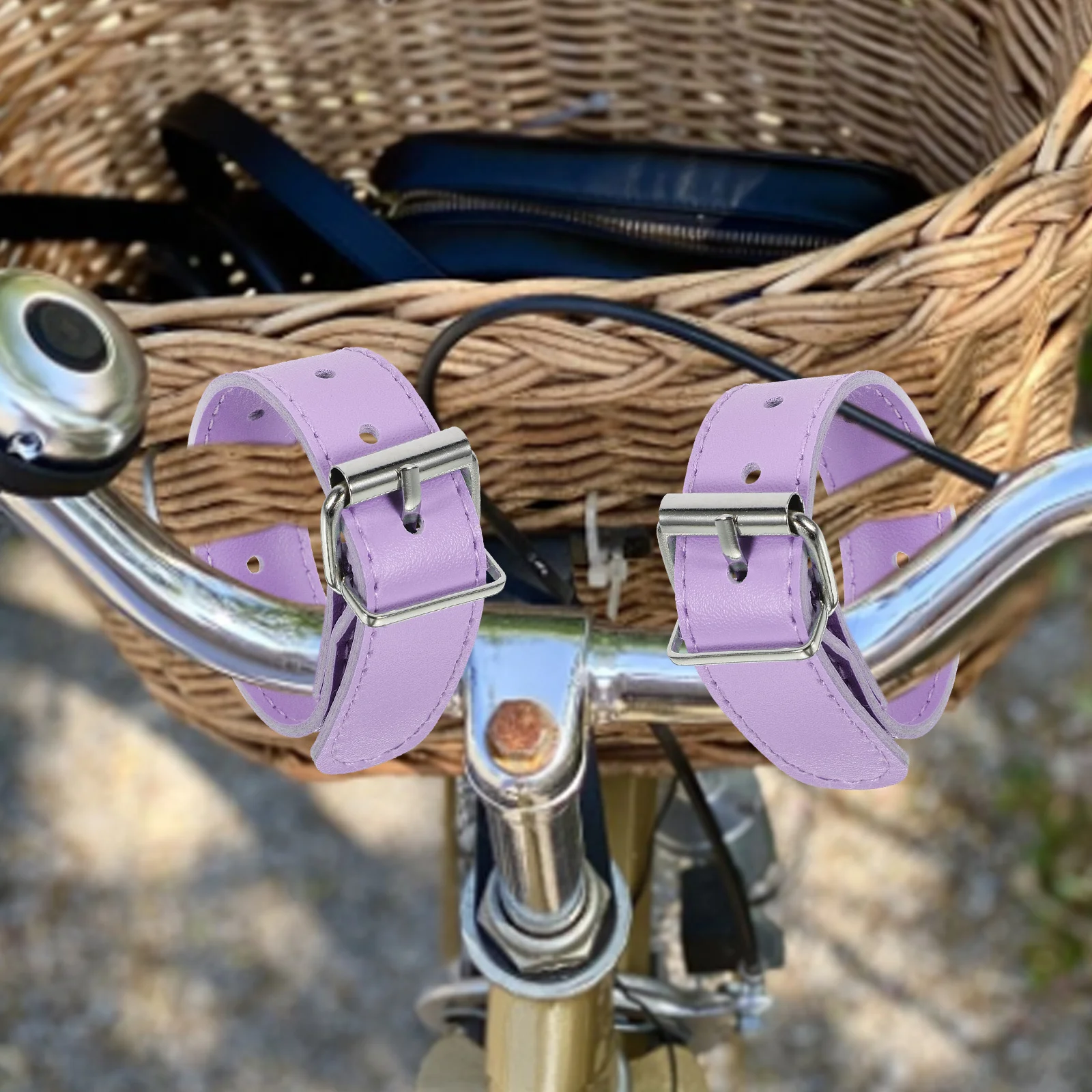 

1 пара регулируемых велосипедных корзинок, передний ремень из искусственной кожи для езды на велосипеде, съемный прочный велосипедный аксессуар, утолщенный ремень-контейнер