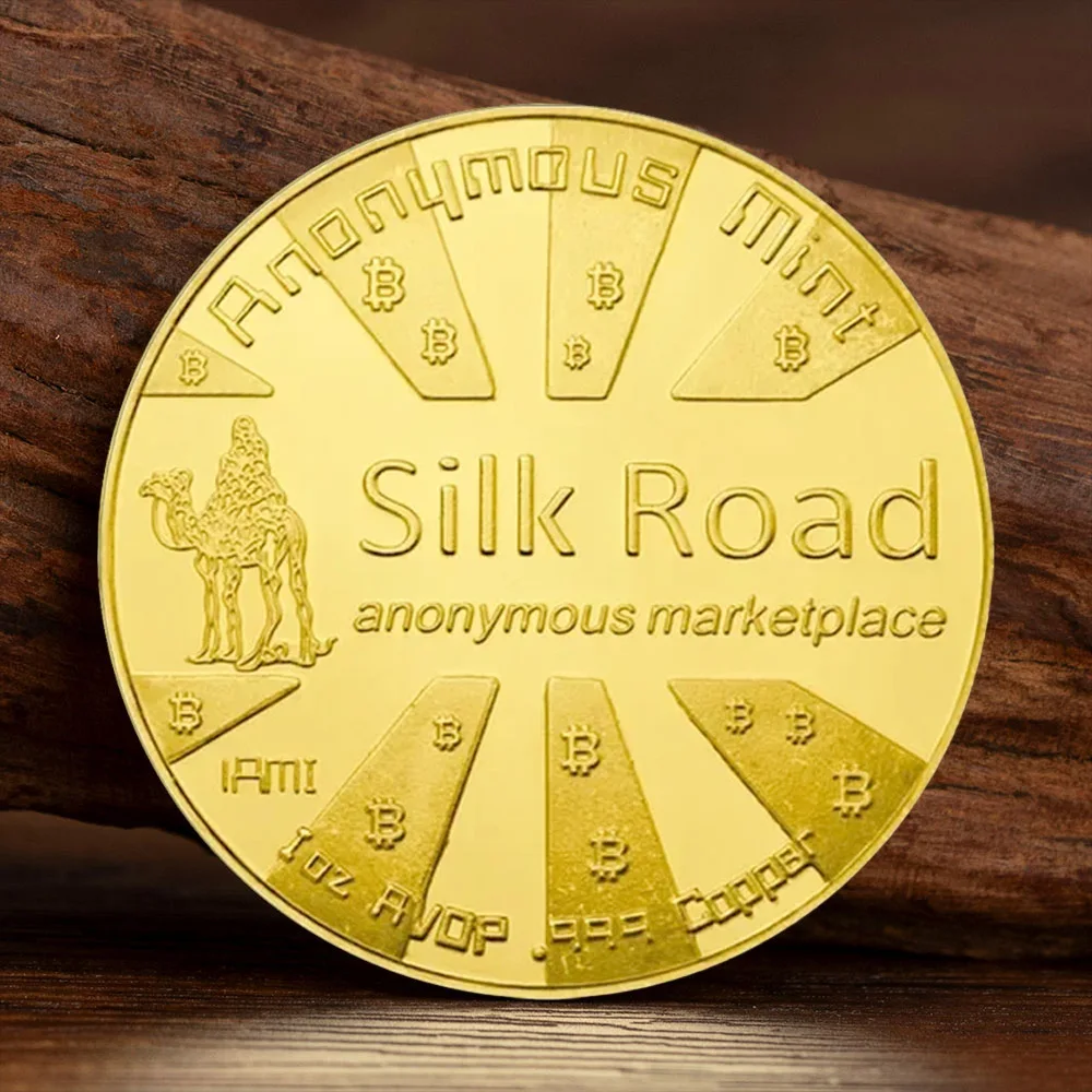 Bitcoin Collectible Gift Souvenir Coin Silk Road Cryptocurrency Gold Silvery Plated Commemorative Coins