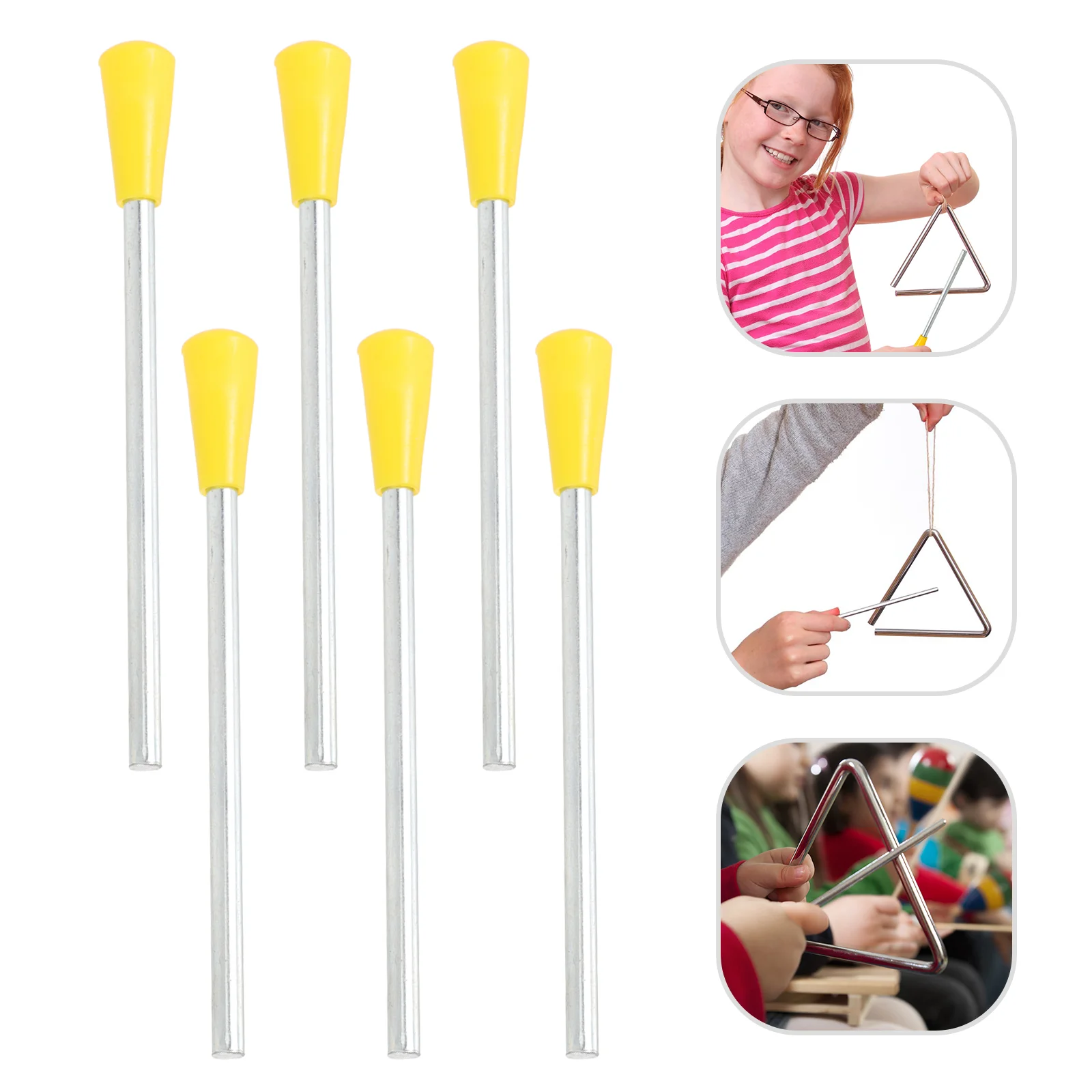 10 Pcs Educational Mallets Triangle Iron Sticks Replacement Performance Stricker Toy Child