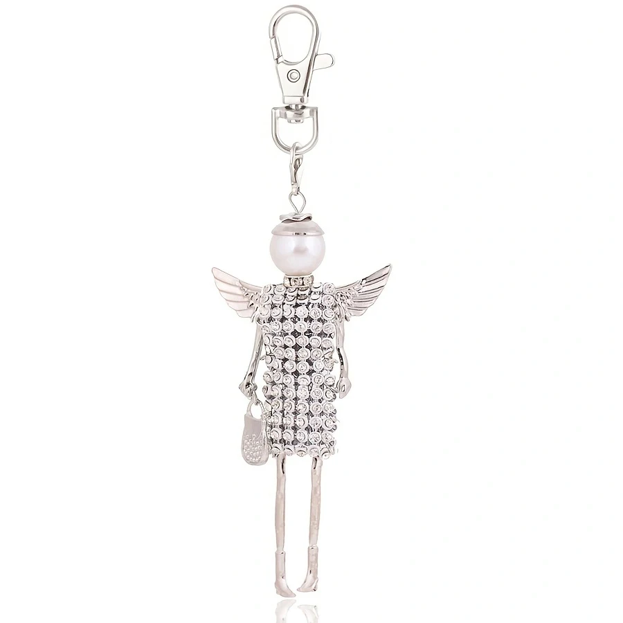 Keychains Cute Doll Car Bag Pendant For Women Handmade Wing Angel Key Chain Gift Christmas Jewelry Wholesale
