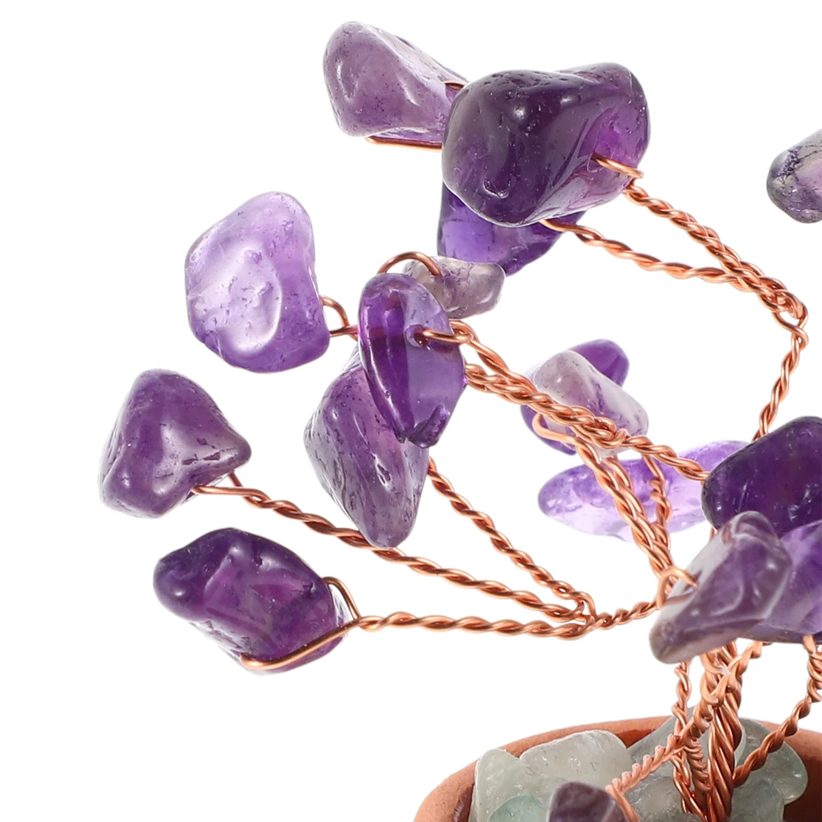 شجرة كريستال اصطناعية صغيرة 7-فرع رائعة فو زخرفة لمكتب غرفة المعيشة مكتب ديكور كريستال شجرة بونساي الديكور