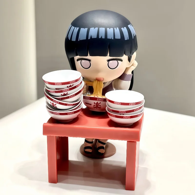 신상품 정품 반다이 나루토: 질풍전 라멘 시리즈 블라인드 박스 귀여운 애니메이션 피규어 모델 장난감 장식품 휴일 선물 사스케