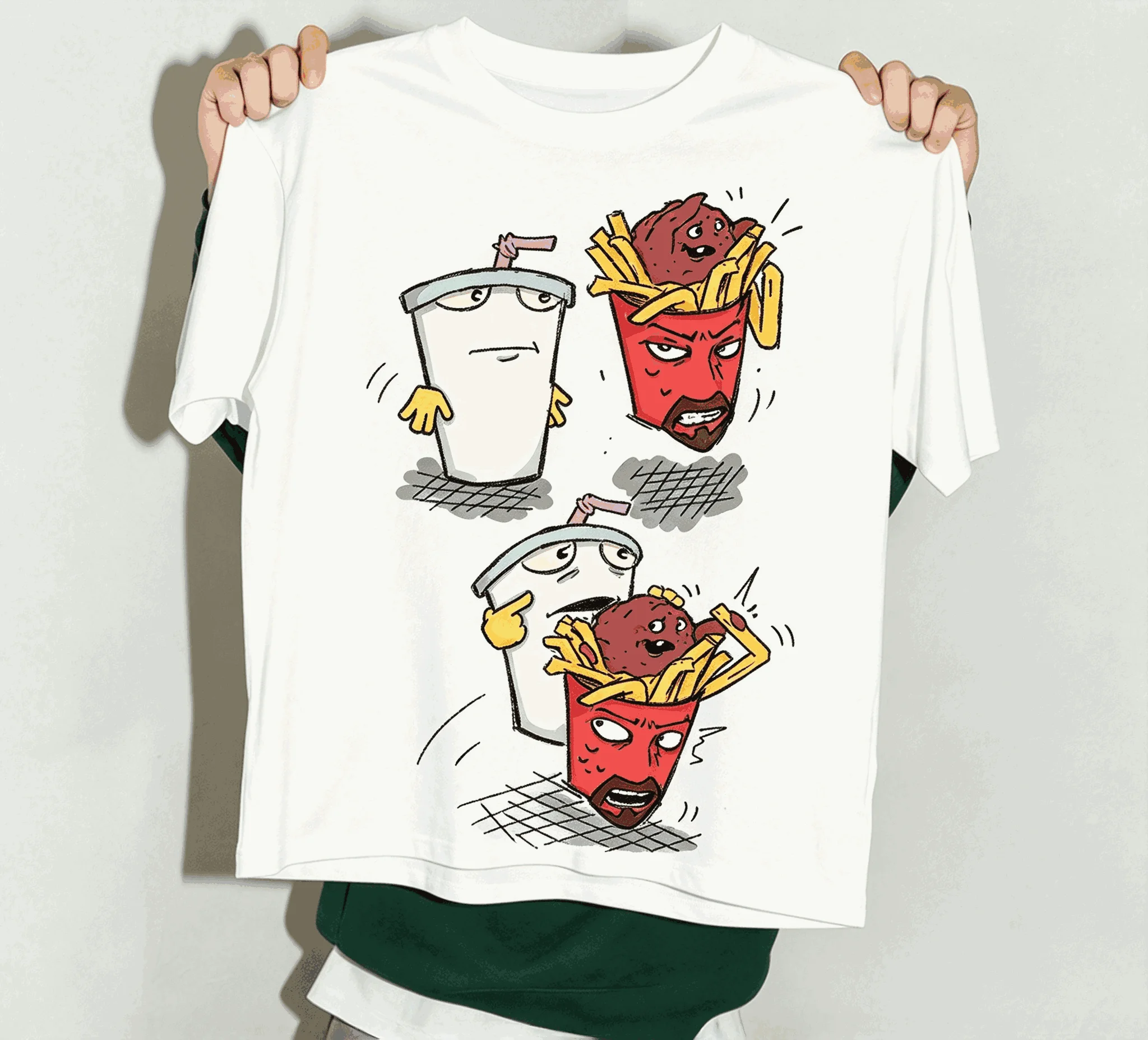 Aqua Teen Hunger Force Oversized Unisex Anime Lover Print T-shirts for Men Women Fashion Streetwear Trendy Cotton high quality