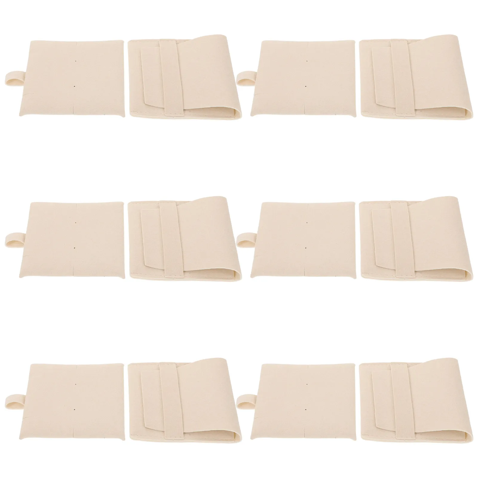 

6Pcs Anti-Tarnish Microfiber Jewelry Pouch Set Soft Dustproof Flap Closure Necklace Pendant Earring Storage Travel Organizer