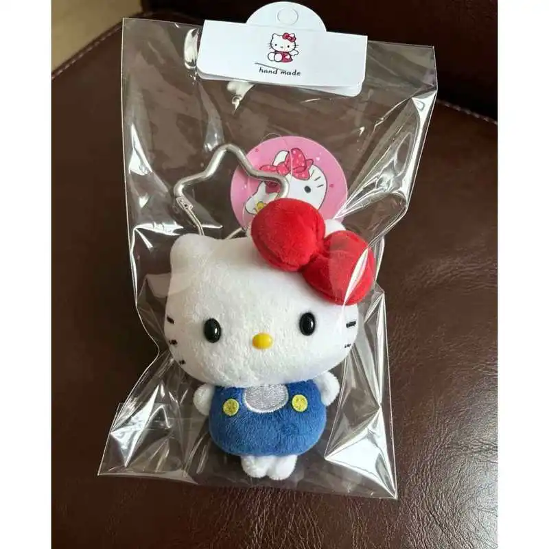 Cute Kitty Plush Keychain Backpack Charm Fluffy Soft Stuffed Toy Hawaiian Style Cartoon Cute Pendant Gift For Couple Friends