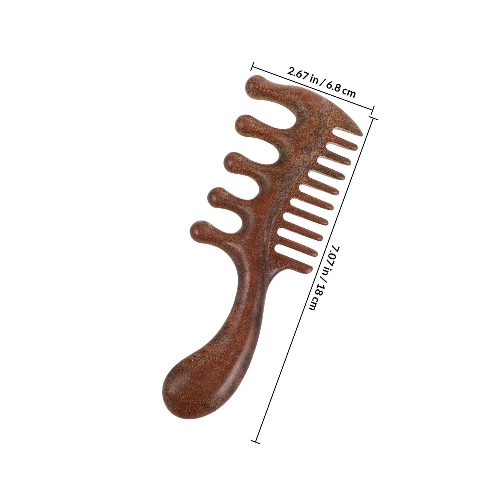 Wood Scalp Massager Sandalwood Massage Comb Five Tooth Design Head Massager Universal Dual Use Wooden Scalp Comb Tool